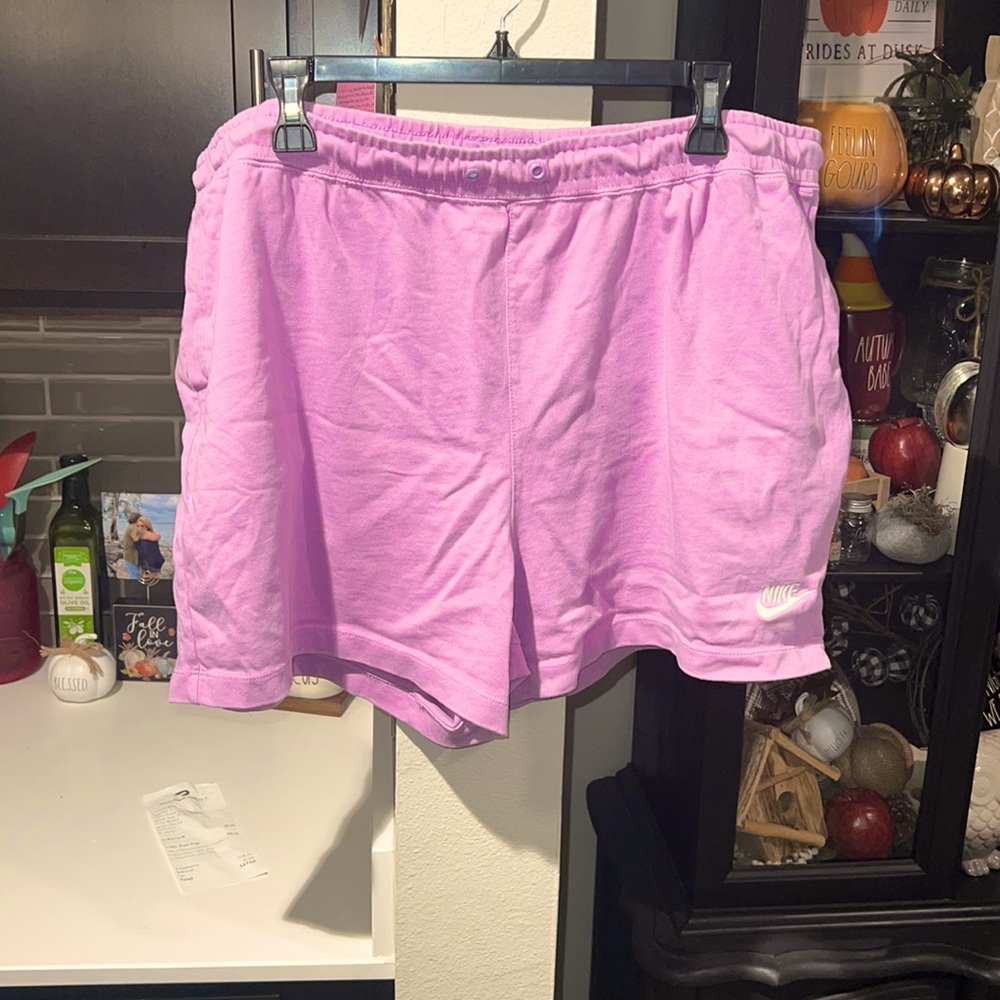 Nike lilac thick knitted athletic shorts